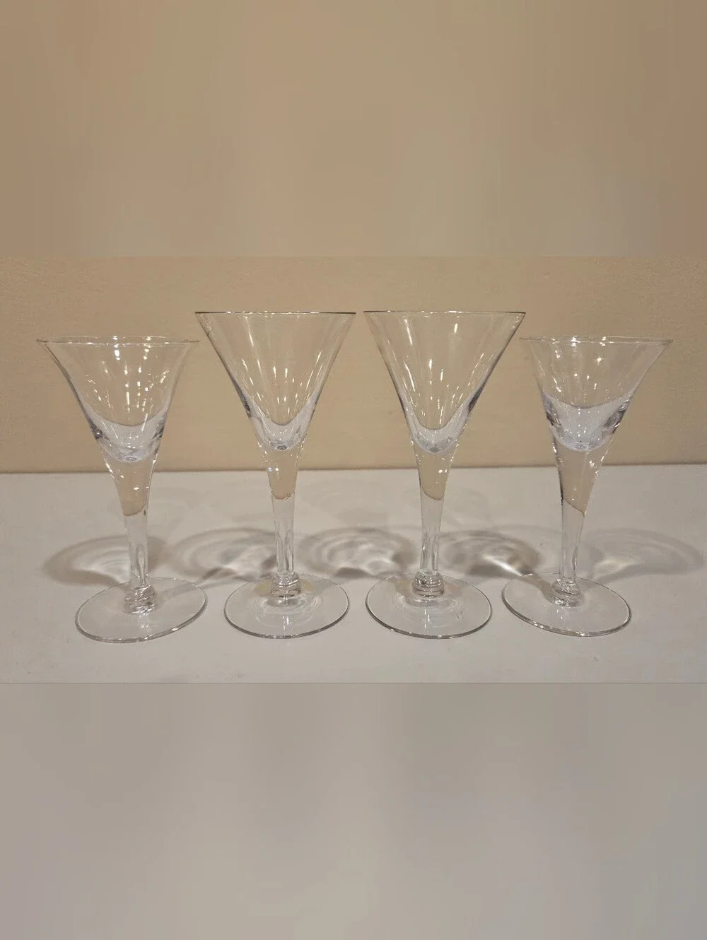 Clear Crystal Stemmed Cordial Glasses - Set of 4